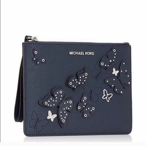 Michael Kors || Navy Butterfly Clutch